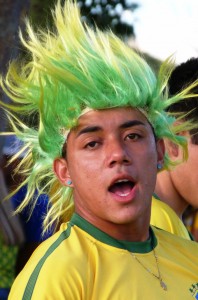 Fan mit grüner Perücke Doc